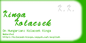 kinga kolacsek business card